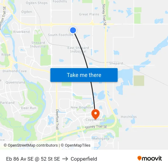 Eb 86 Av SE @ 52 St SE to Copperfield map