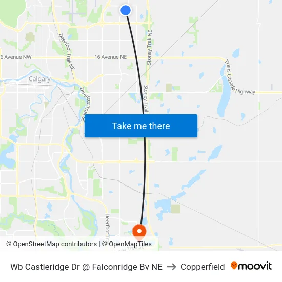 Wb Castleridge Dr @ Falconridge Bv NE to Copperfield map