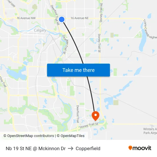 Nb 19 St NE @ Mckinnon Dr to Copperfield map