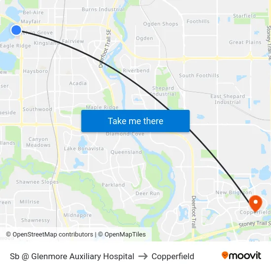 Sb @ Glenmore Auxiliary Hospital to Copperfield map