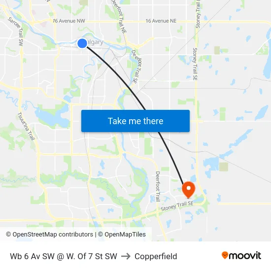 Wb 6 Av SW @ W. Of 7 St SW to Copperfield map