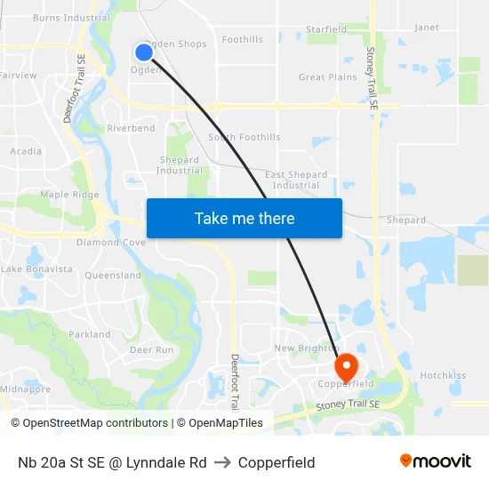 Nb 20a St SE @ Lynndale Rd to Copperfield map