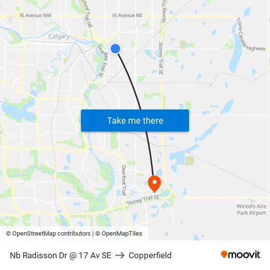 Nb Radisson Dr @ 17 Av SE to Copperfield map