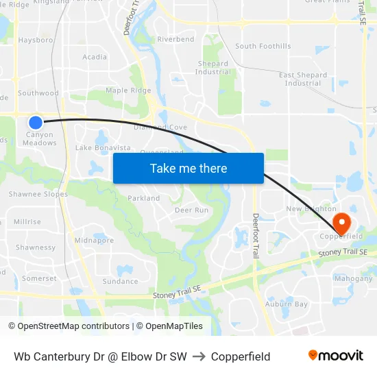 Wb Canterbury Dr @ Elbow Dr SW to Copperfield map