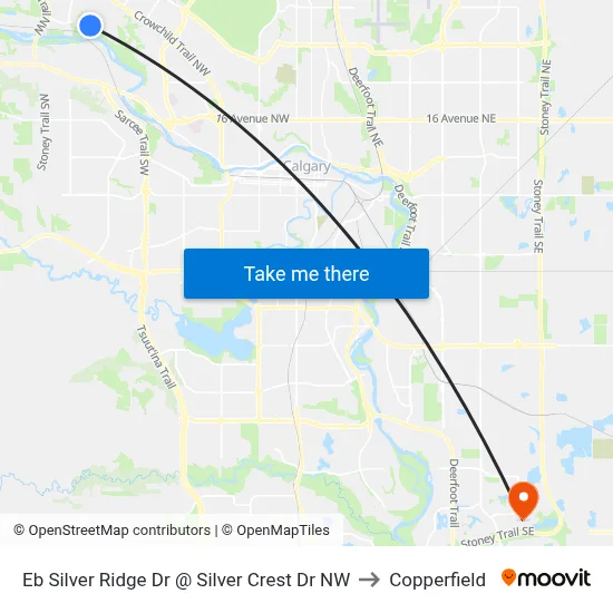 Eb Silver Ridge Dr @ Silver Crest Dr NW to Copperfield map