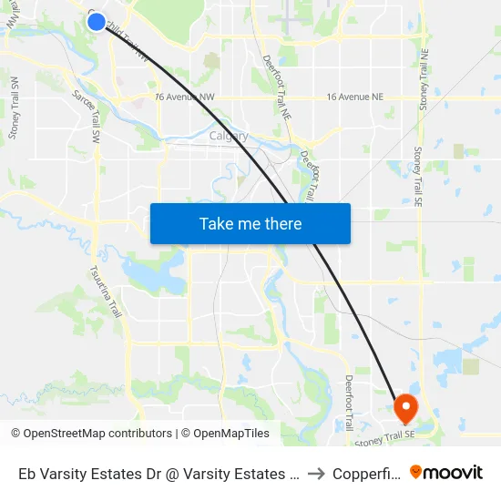 Eb Varsity Estates Dr @ Varsity Estates Rd NW to Copperfield map