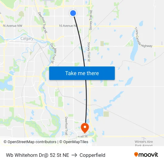 Wb Whitehorn Dr@ 52 St NE to Copperfield map