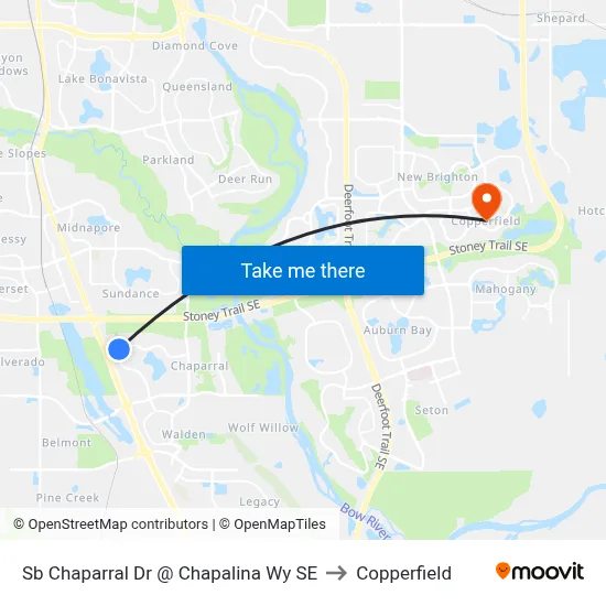 Sb Chaparral Dr @ Chapalina Wy SE to Copperfield map