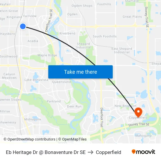 Eb Heritage Dr @ Bonaventure Dr SE to Copperfield map