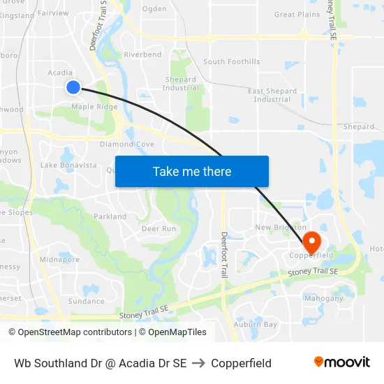 Wb Southland Dr @ Acadia Dr SE to Copperfield map