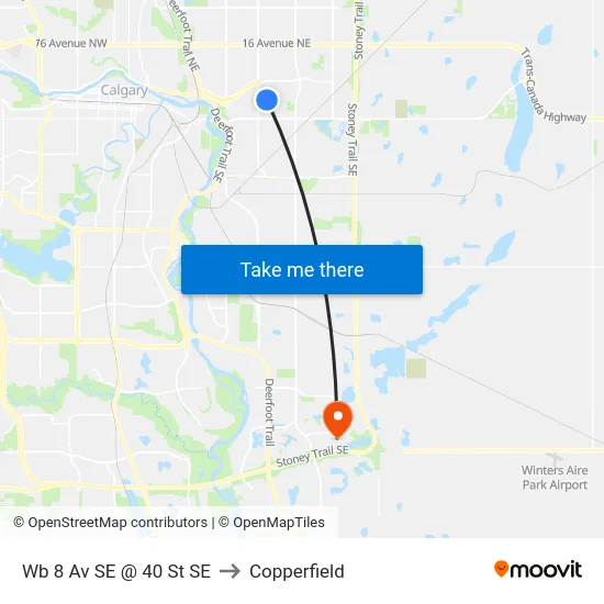 Wb 8 Av SE @ 40 St SE to Copperfield map