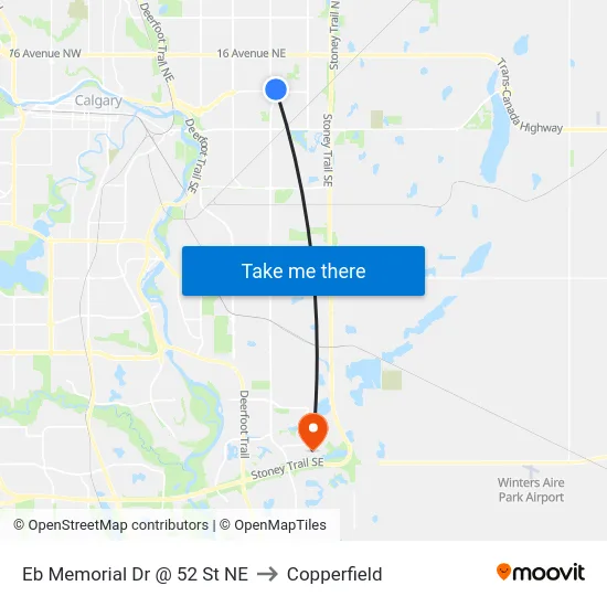 Eb Memorial Dr @ 52 St NE to Copperfield map