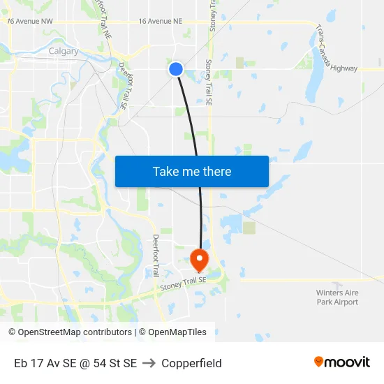 Eb 17 Av SE @ 54 St SE to Copperfield map
