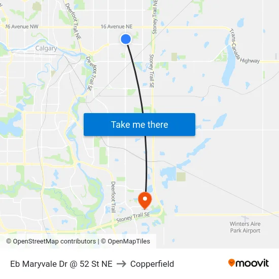 Eb Maryvale Dr @ 52 St NE to Copperfield map