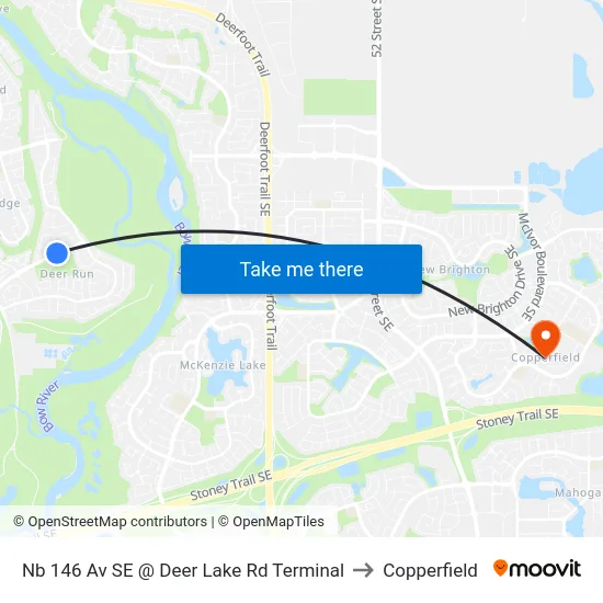 Nb 146 Av SE @ Deer Lake Rd Terminal to Copperfield map