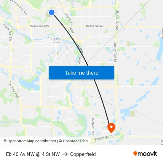 Eb 40 Av NW @ 4 St NW to Copperfield map
