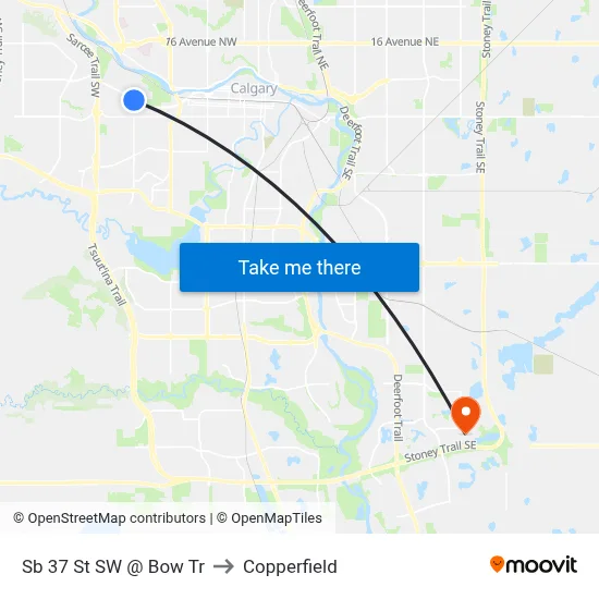 Sb 37 St SW @ Bow Tr to Copperfield map