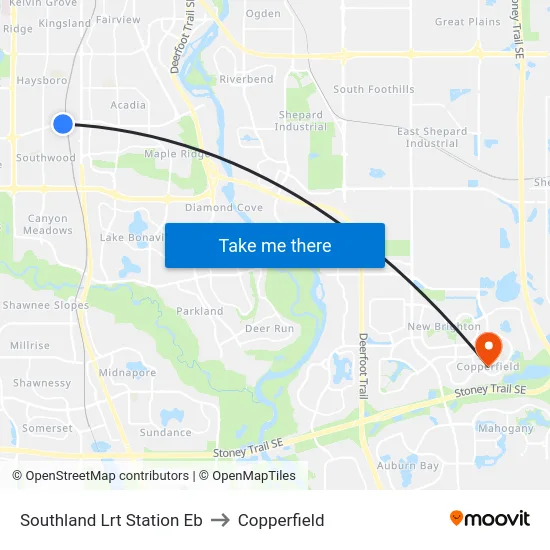 Southland Lrt Station Eb to Copperfield map