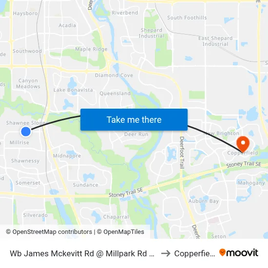 Wb James Mckevitt Rd @ Millpark Rd SW to Copperfield map