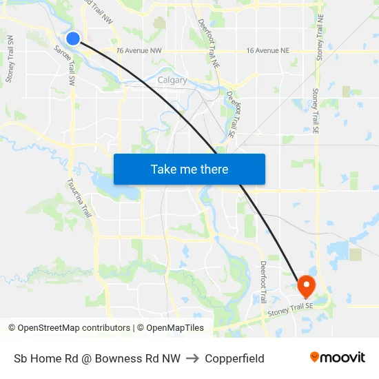 Sb Home Rd @ Bowness Rd NW to Copperfield map