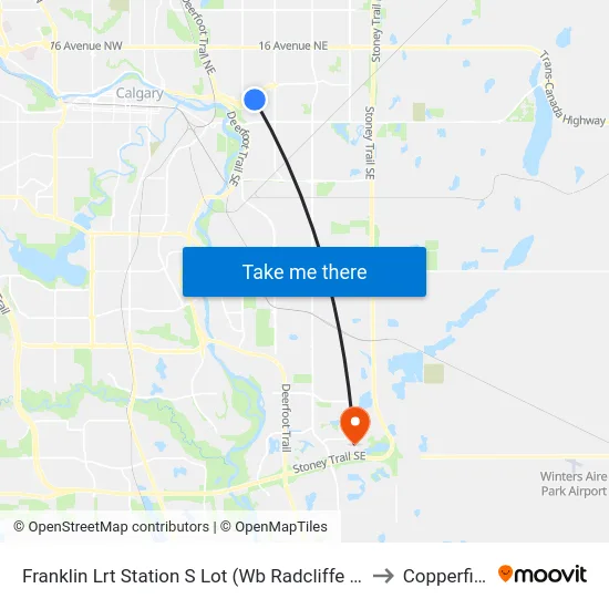 Franklin Lrt Station S Lot (Wb Radcliffe Dr Se) to Copperfield map