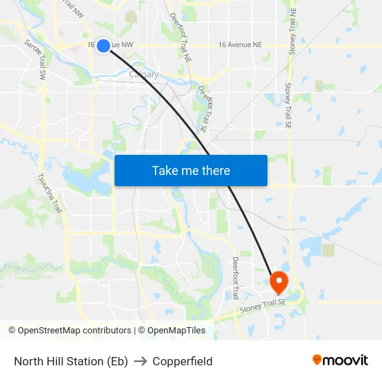 North Hill Station (Eb) to Copperfield map