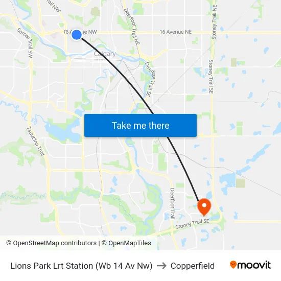 Lions Park Lrt Station (Wb 14 Av Nw) to Copperfield map