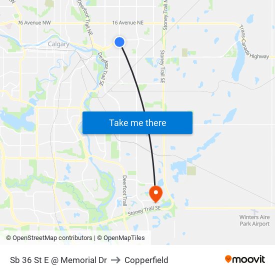 Sb 36 St E @ Memorial Dr to Copperfield map