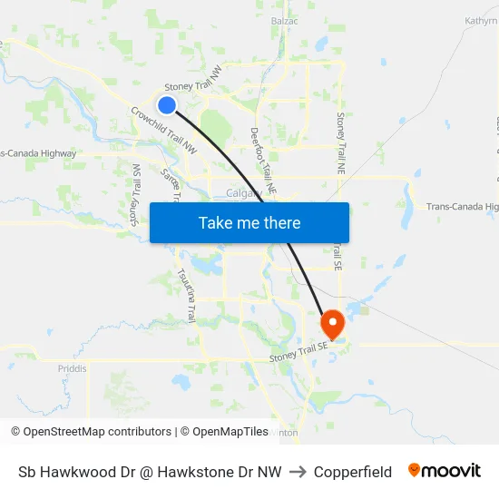 Sb Hawkwood Dr @ Hawkstone Dr NW to Copperfield map