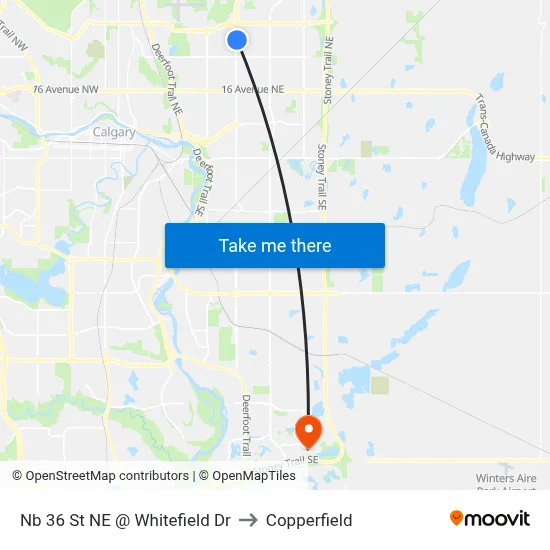Nb 36 St NE @ Whitefield Dr to Copperfield map