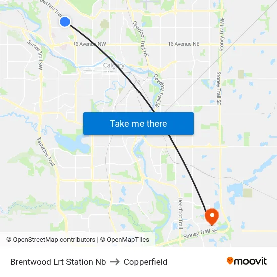 Brentwood Lrt Station Nb to Copperfield map