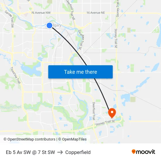 Eb 5 Av SW @ 7 St SW to Copperfield map