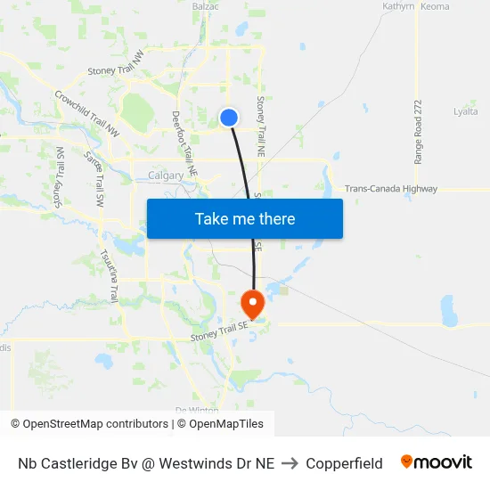 Nb Castleridge Bv @ Westwinds Dr NE to Copperfield map