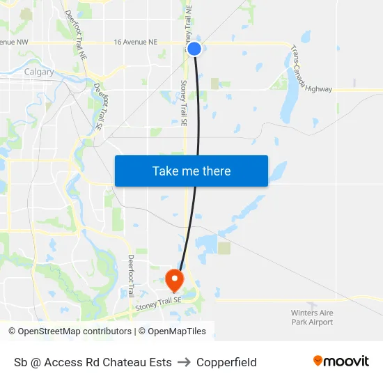 Sb @ Access Rd Chateau Ests to Copperfield map