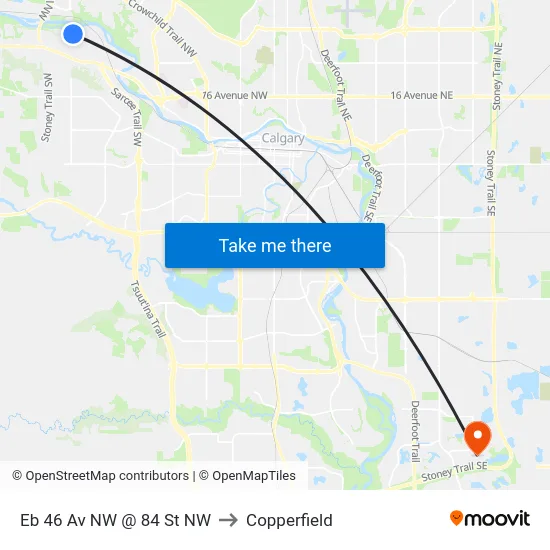 Eb 46 Av NW @ 84 St NW to Copperfield map