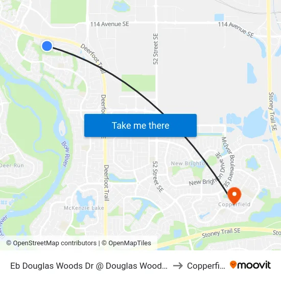 Eb Douglas Woods Dr @ Douglas Woods Mr SE to Copperfield map