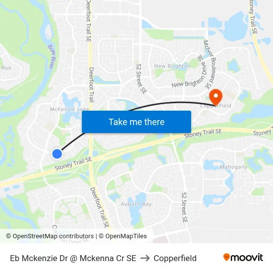Eb Mckenzie Dr @ Mckenna Cr SE to Copperfield map