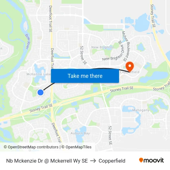 Nb  Mckenzie Dr @ Mckerrell Wy SE to Copperfield map