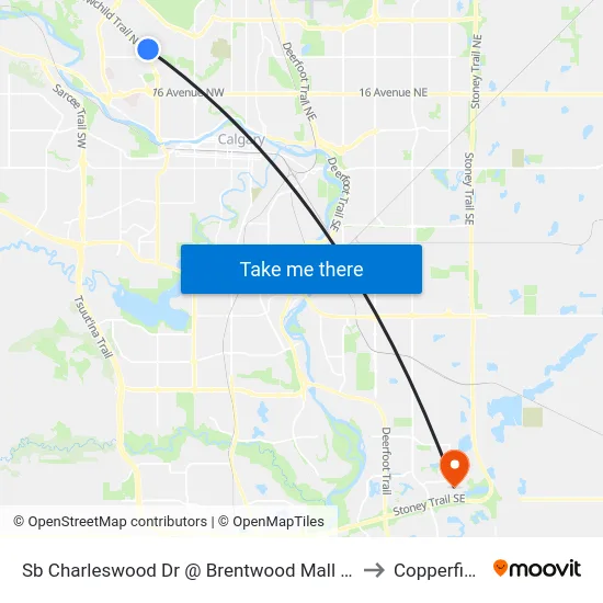 Sb Charleswood Dr @ Brentwood Mall NW to Copperfield map