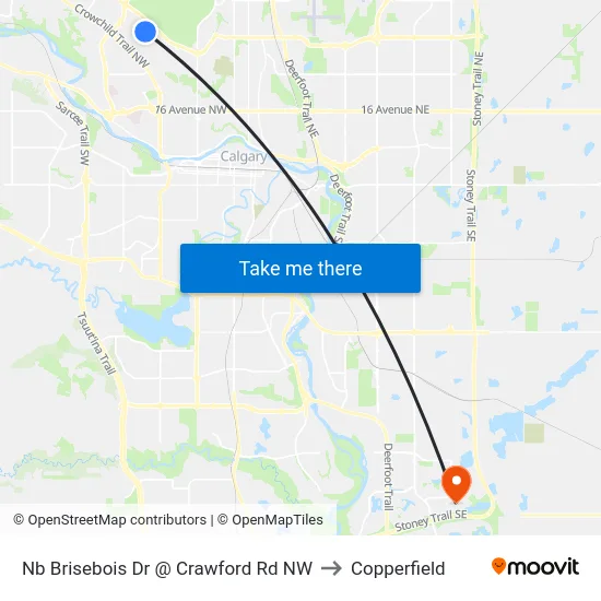 Nb Brisebois Dr @ Crawford Rd NW to Copperfield map