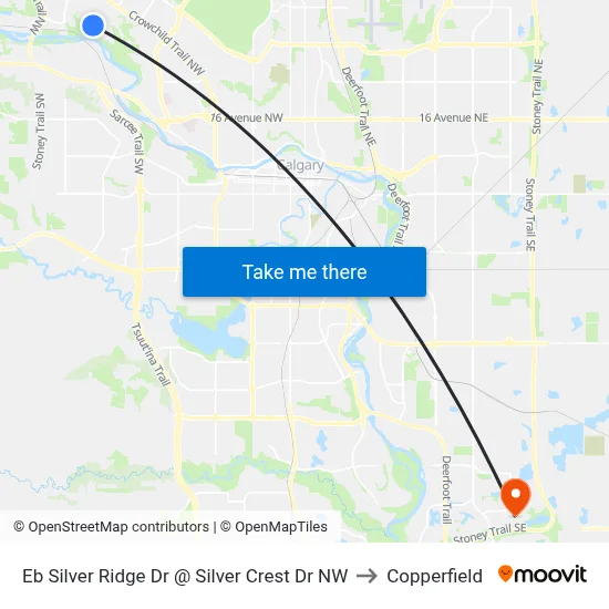 Eb Silver Ridge Dr @ Silver Crest Dr NW to Copperfield map