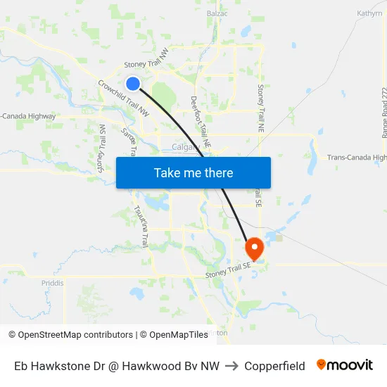 Eb Hawkstone Dr @ Hawkwood Bv NW to Copperfield map