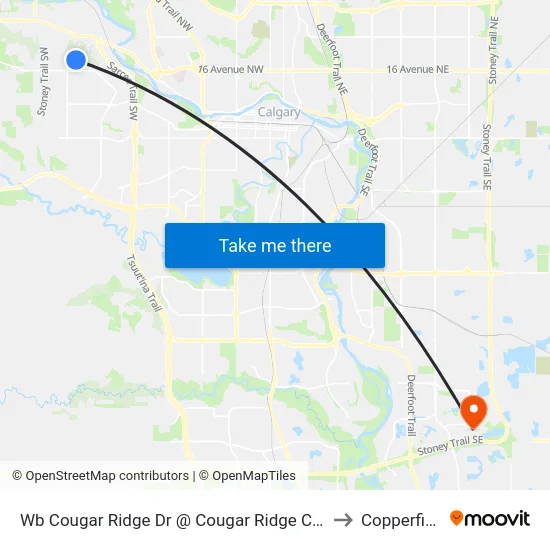 Wb Cougar Ridge Dr @ Cougar Ridge Cr SW to Copperfield map