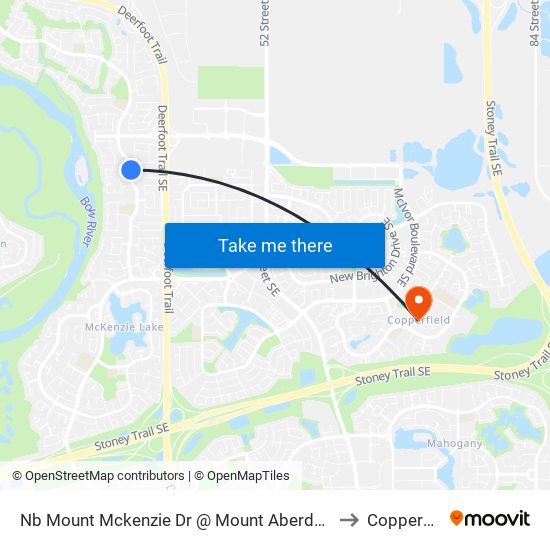 Nb Mount Mckenzie Dr @ Mount Aberdeen Ci SE to Copperfield map