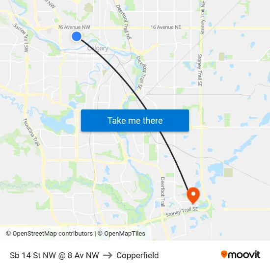 Sb 14 St NW @ 8 Av NW to Copperfield map