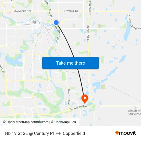 Nb 19 St SE @ Century Pl to Copperfield map
