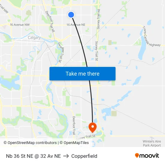 Nb 36 St NE @ 32 Av NE to Copperfield map