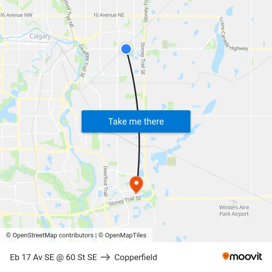 Eb 17 Av SE @ 60 St SE to Copperfield map
