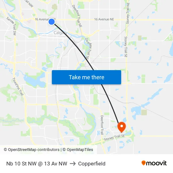 Nb 10 St NW @ 13 Av NW to Copperfield map