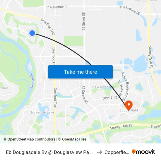 Eb Douglasdale Bv @ Douglasview Pa SE to Copperfield map